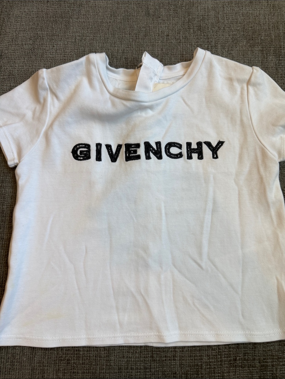 Givenchy White T-Shirt with Black Logo for Kids